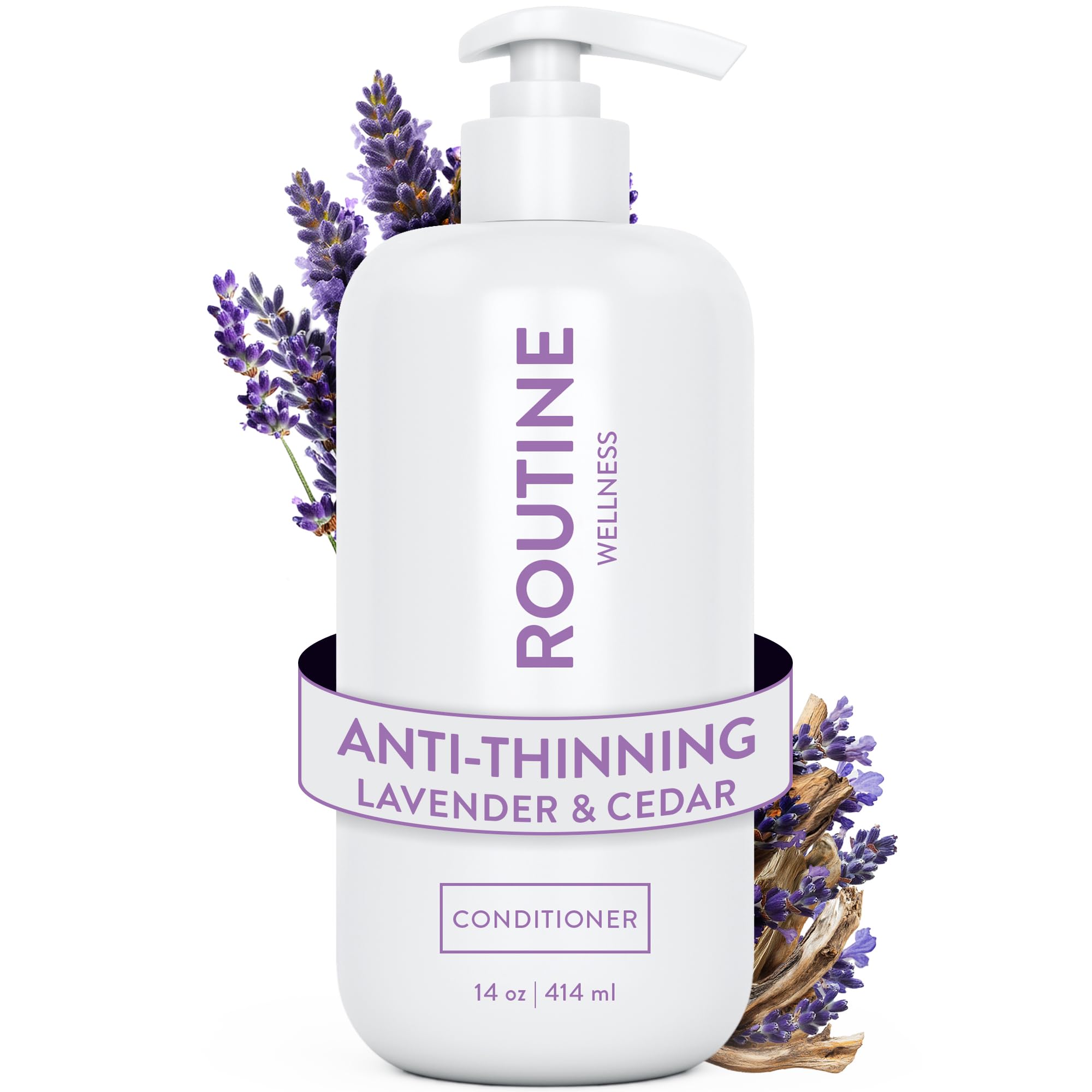 Routine Wellness condicionador anti-caída, botella 14oz; promueve hidratación profunda.