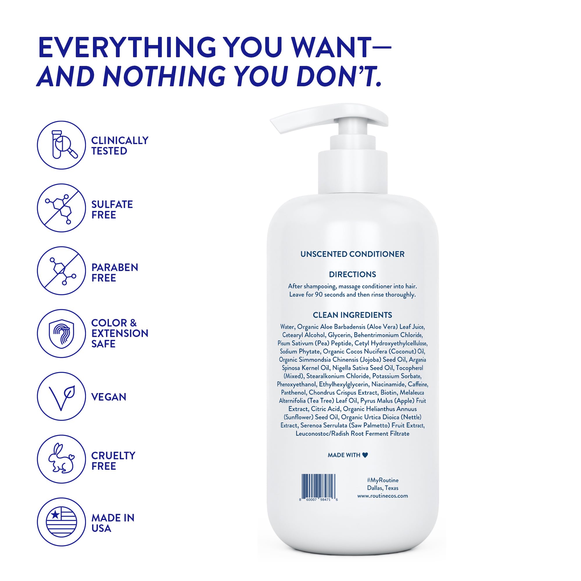 Envase práctico de Routine Wellness con etiqueta clara y sin fragancia.