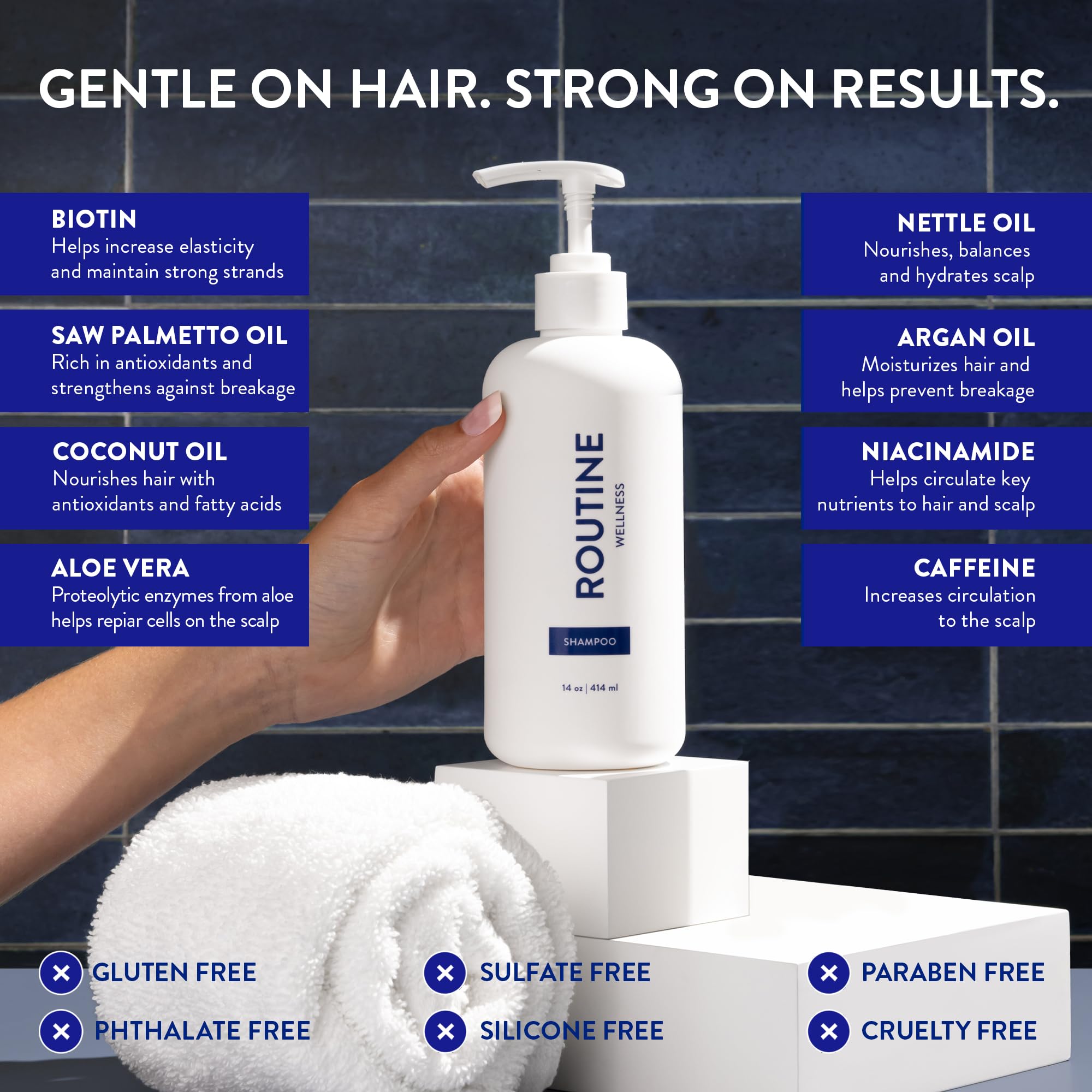 Routine Wellness Shampoo huile-dortie, soutien les cheveux fins.