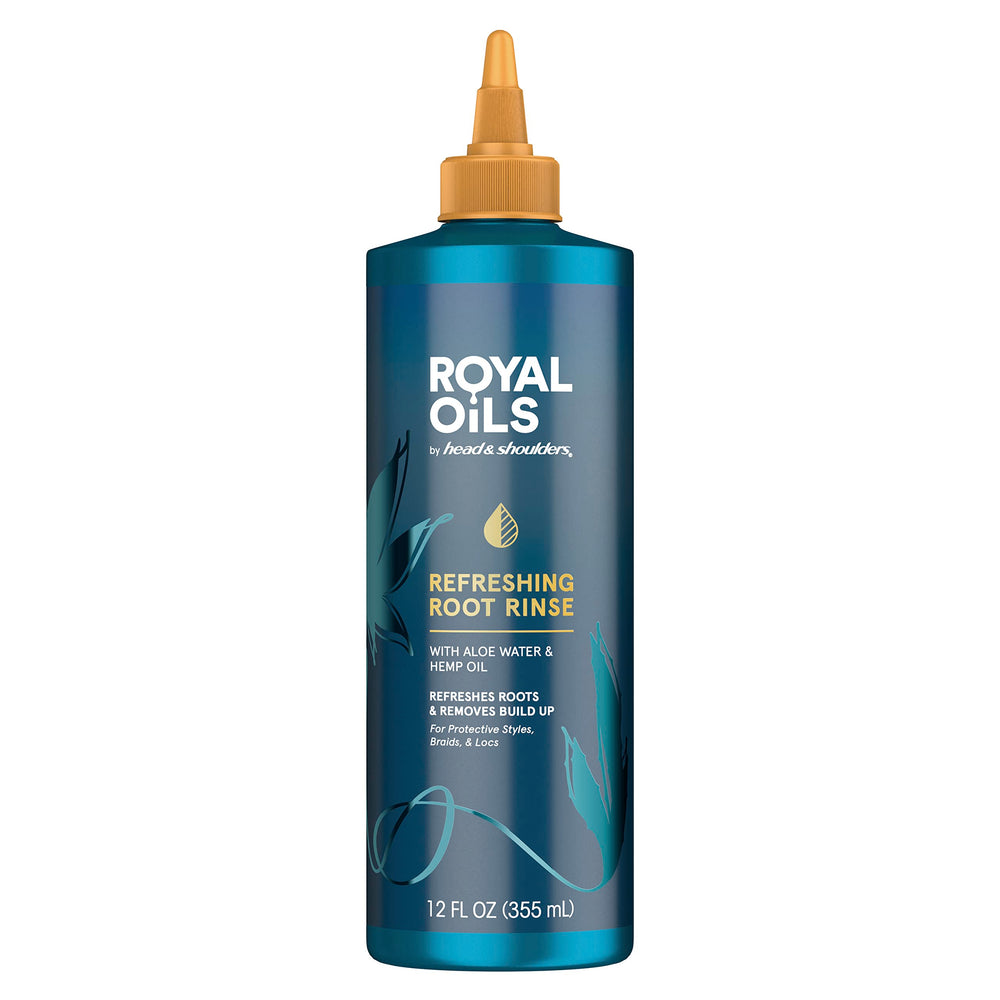 Botella de Head & Shoulders Royal Oils para enjuague, cuidado del cuero cabelludo con aloe y cáñamo.