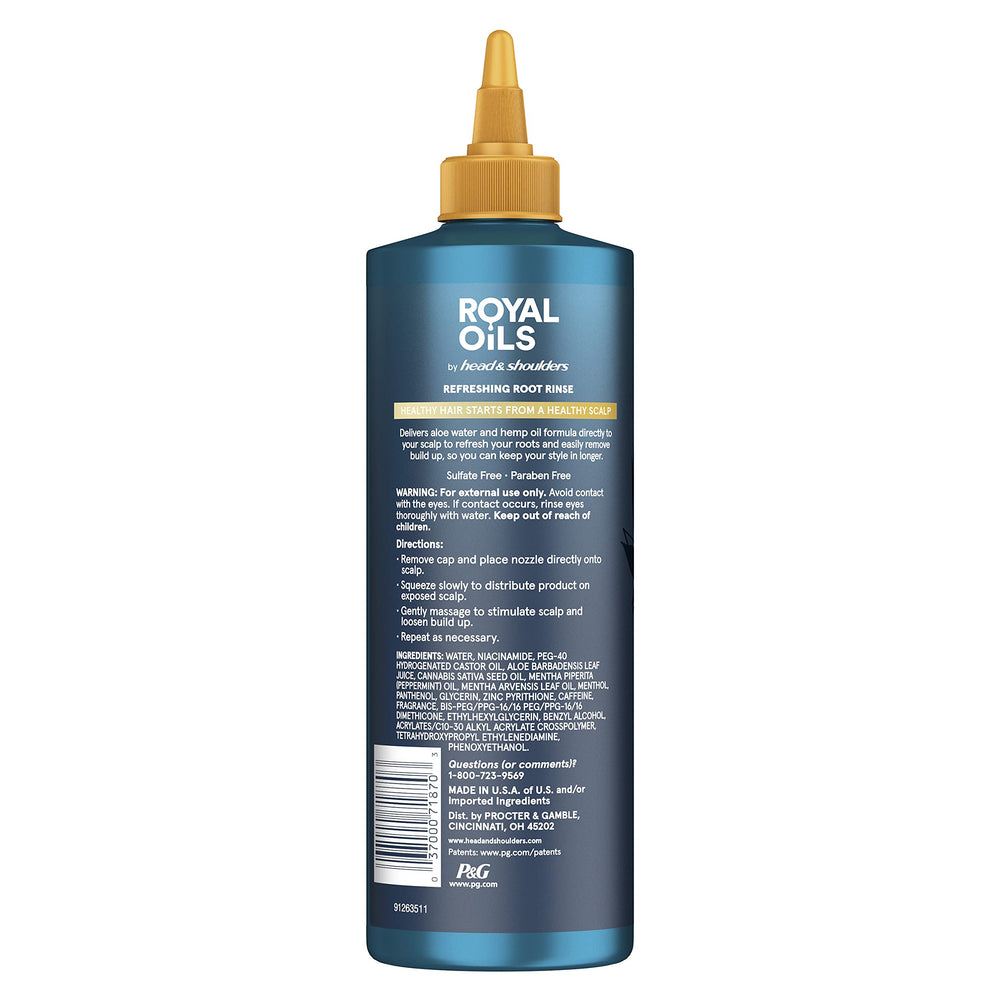 Head & Shoulders Royal Oils, vertido del enjuague para activar limpieza de raíces con aloe.