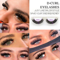 Pestañas Royaomis con D-Curl para un efecto de extensión sin salón