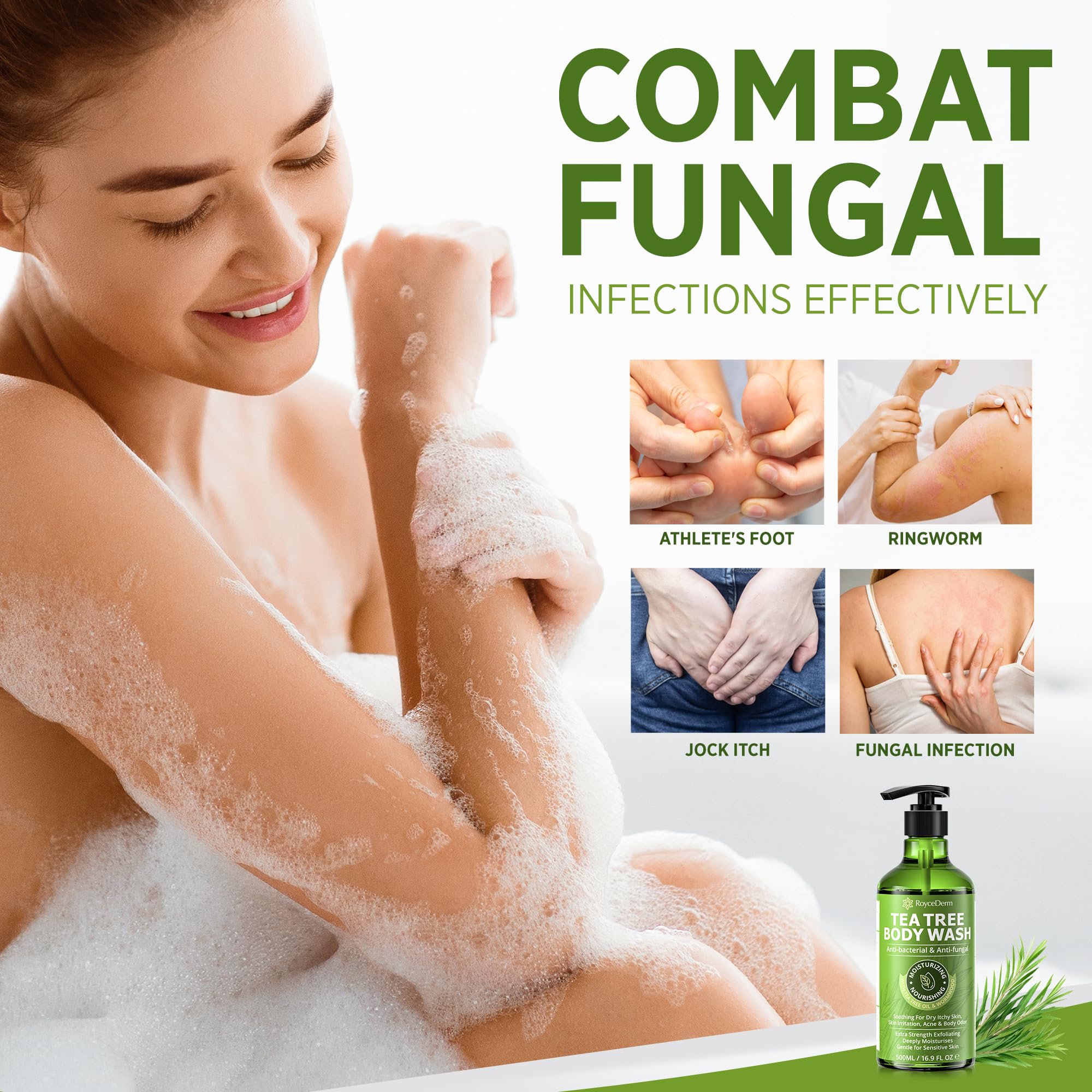 Roycederm ducha-espuma-fresca, experiencia refrescante durante la higiene diaria.