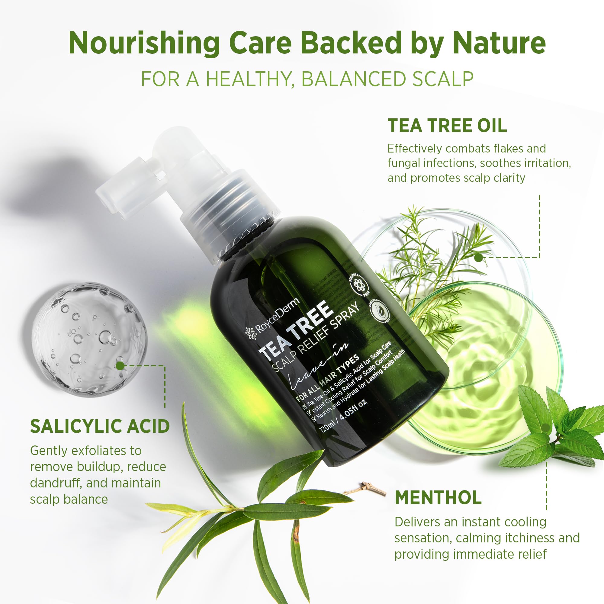RoyceDerm espray cuero cabelludo balance: ofrece frescura y confort continuos