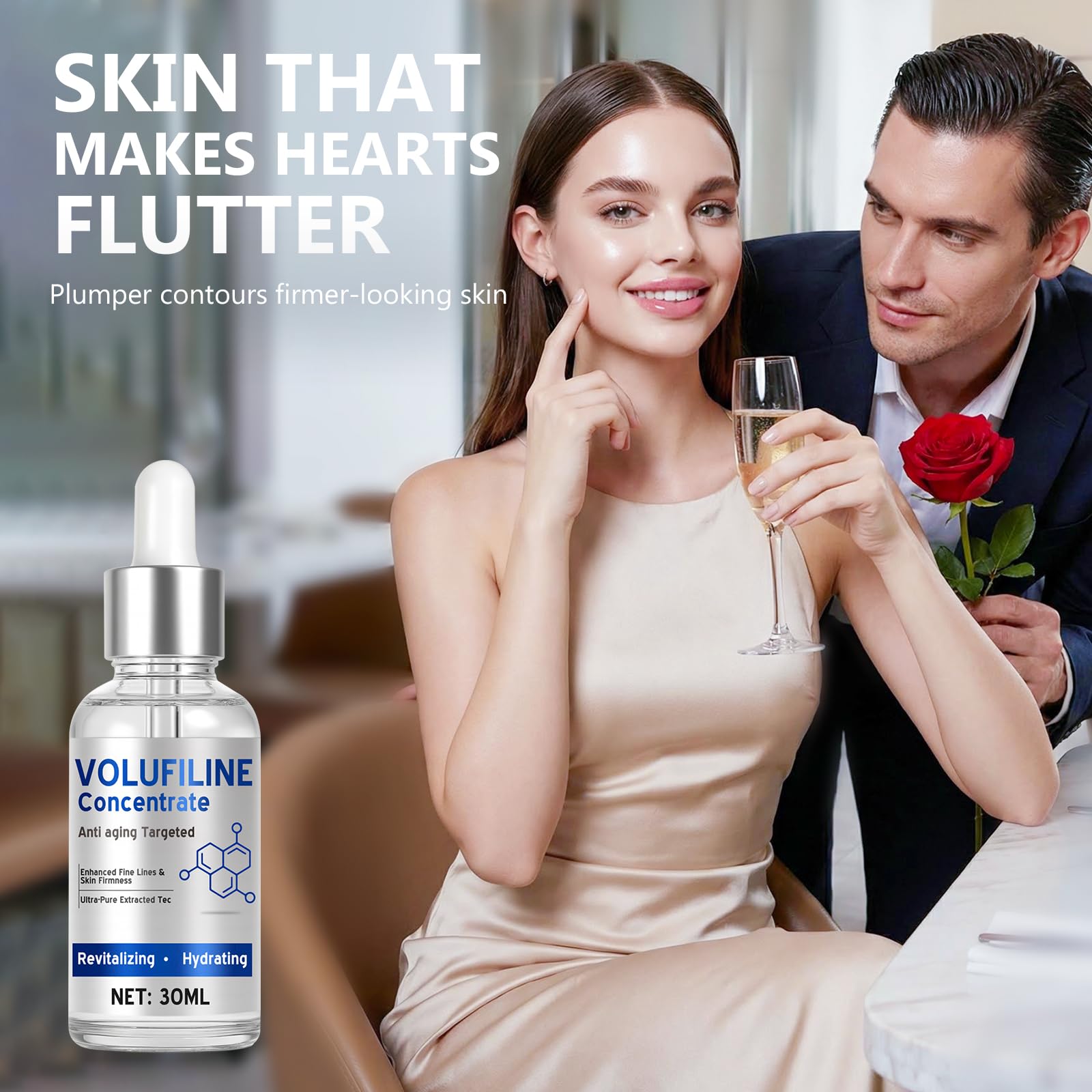 RSQQAV Volufiline Serum: aplicación en mejillas para suavizar arrugas