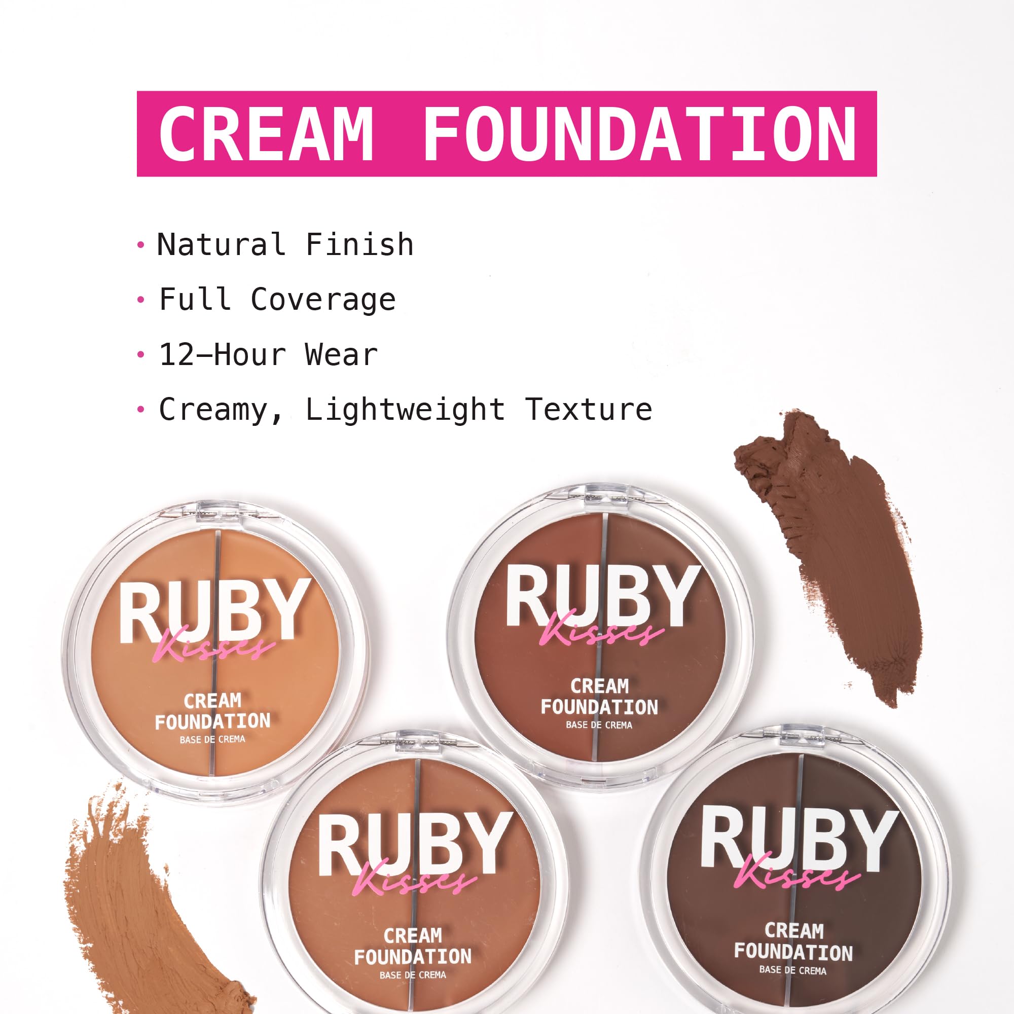 Cobertura media de Ruby Kisses 3D Face Creator para tono uniforme