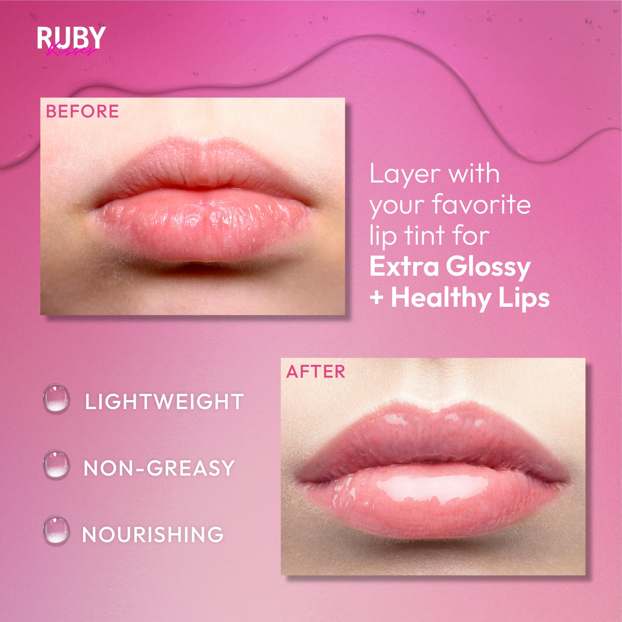 Aplicación suave de Ruby Kisses para un aspecto uniforme de los labios.