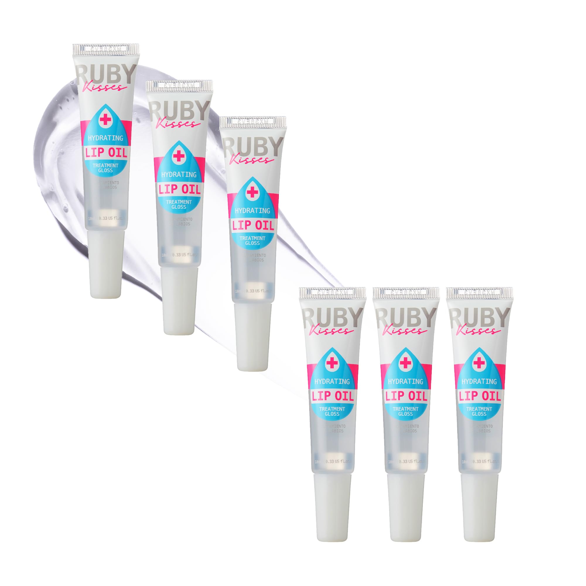 Aceite labial hidratante Ruby Kisses, aplicación suave para labios suaves y nutridos.