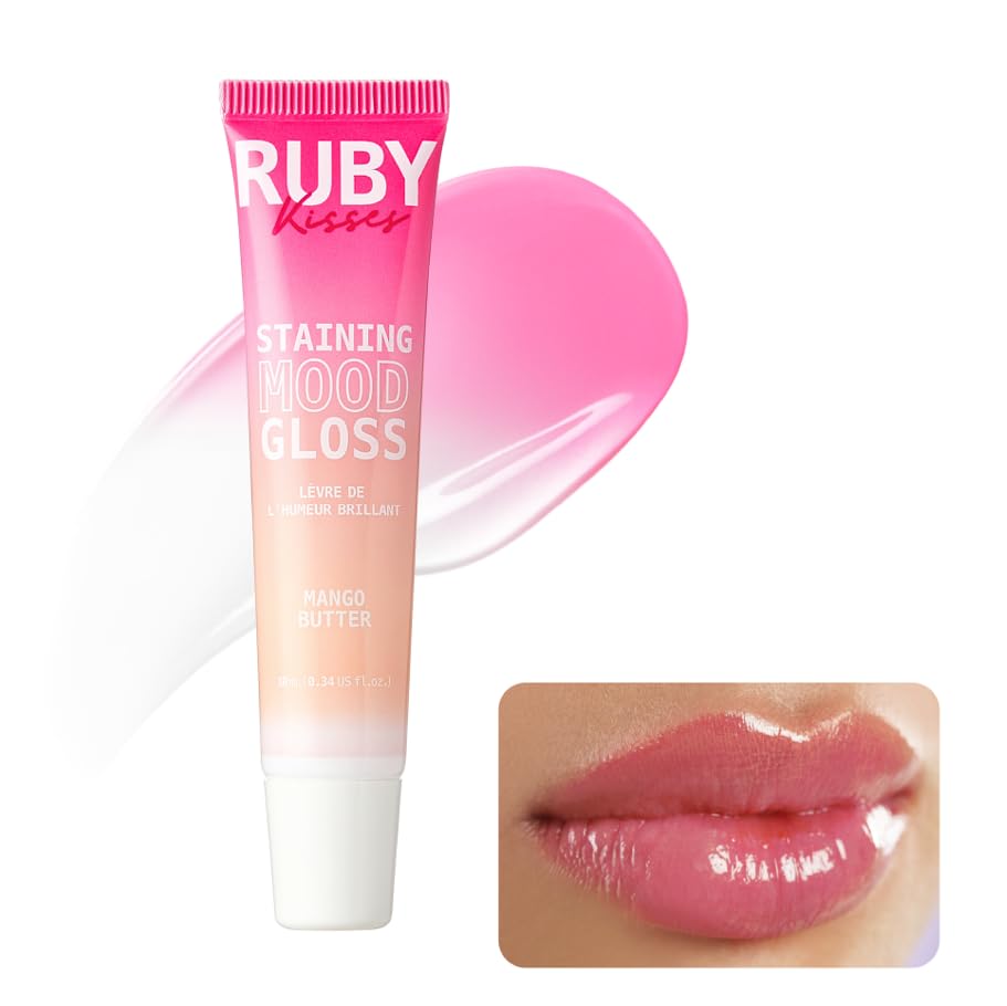 Ruby Kisses Brillo ligero para uso diario con acabado natural.