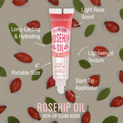 Ruby Kisses Broadway Vita-Lip Aceite de rosa mosqueta para labios, nutrición diaria.