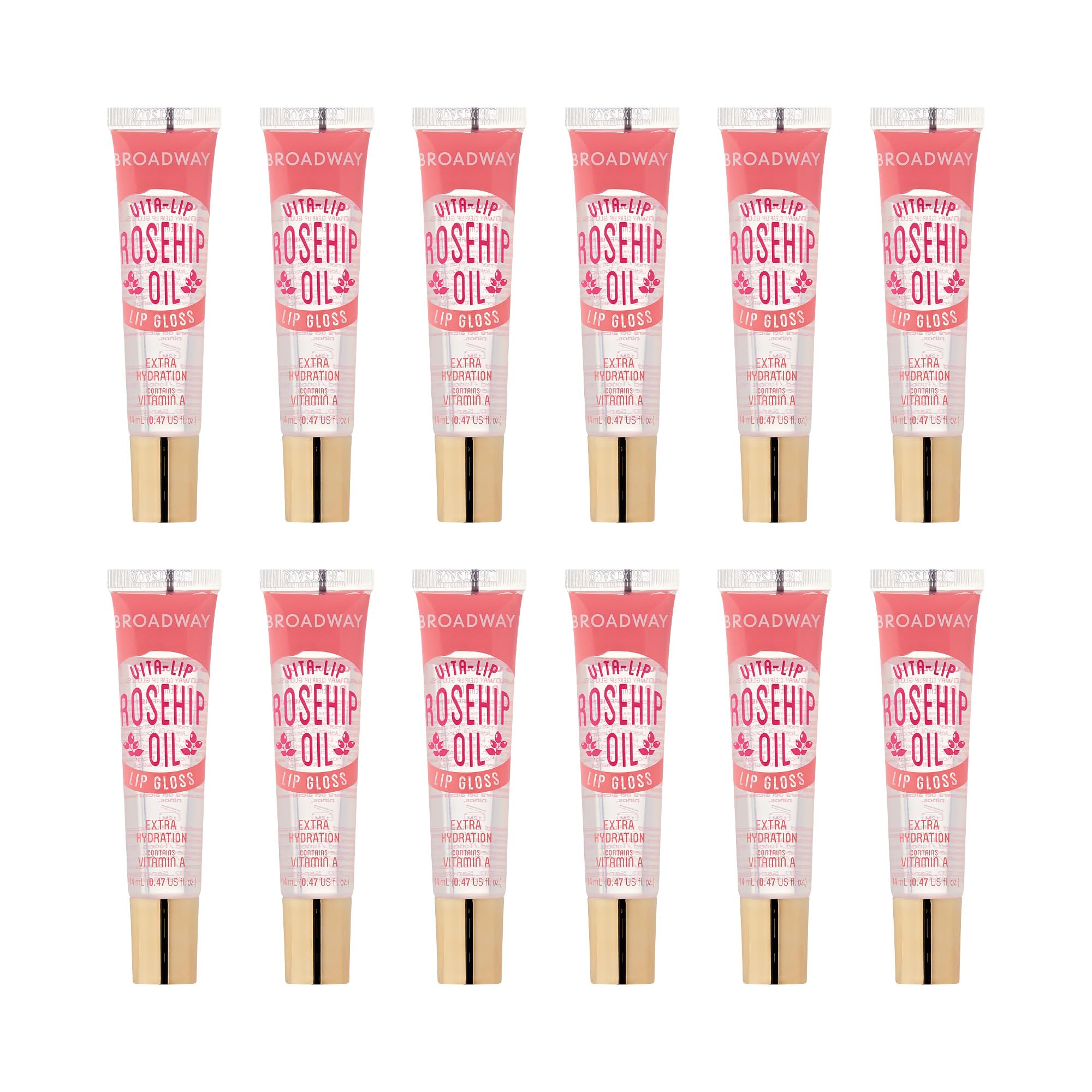 Ruby Kisses Broadway Vita-Lip Brillo transparente para labios con hidratación suave y acabado brillante.