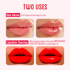 Aplicación ligera Vita-Lip Gloss en labios para un acabado brillante