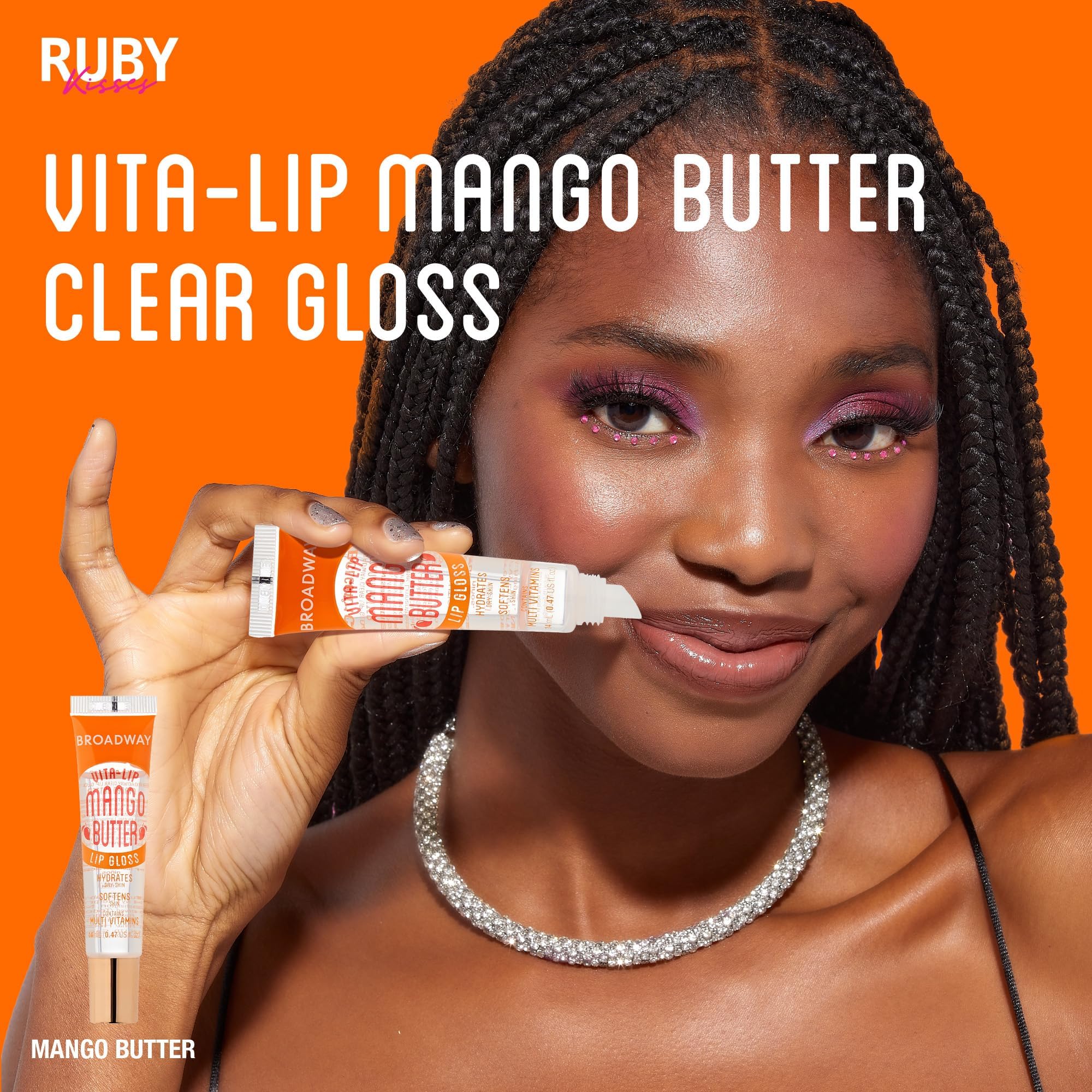 Notas de menta en Ruby Kisses Broadway Vita-Lip Gloss aportando frescura