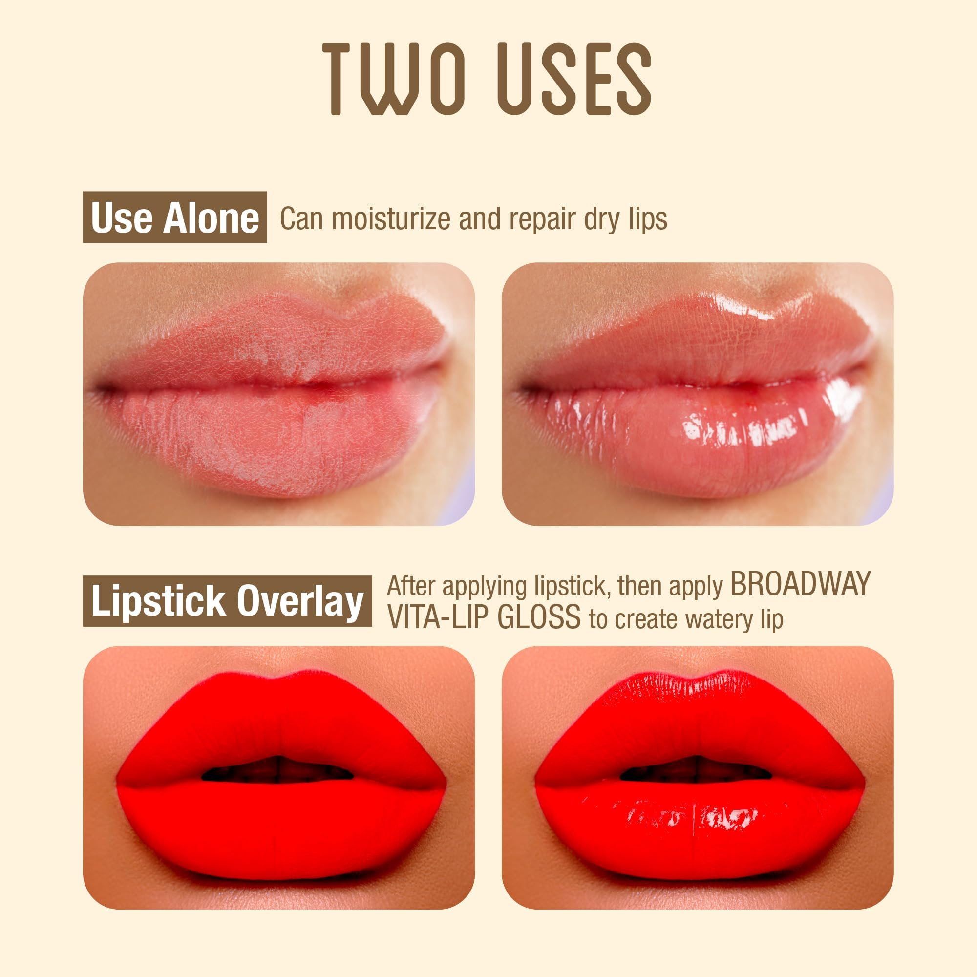 Ruby Kisses Broadway Vita-Lip Pack de seis para brillo diario.