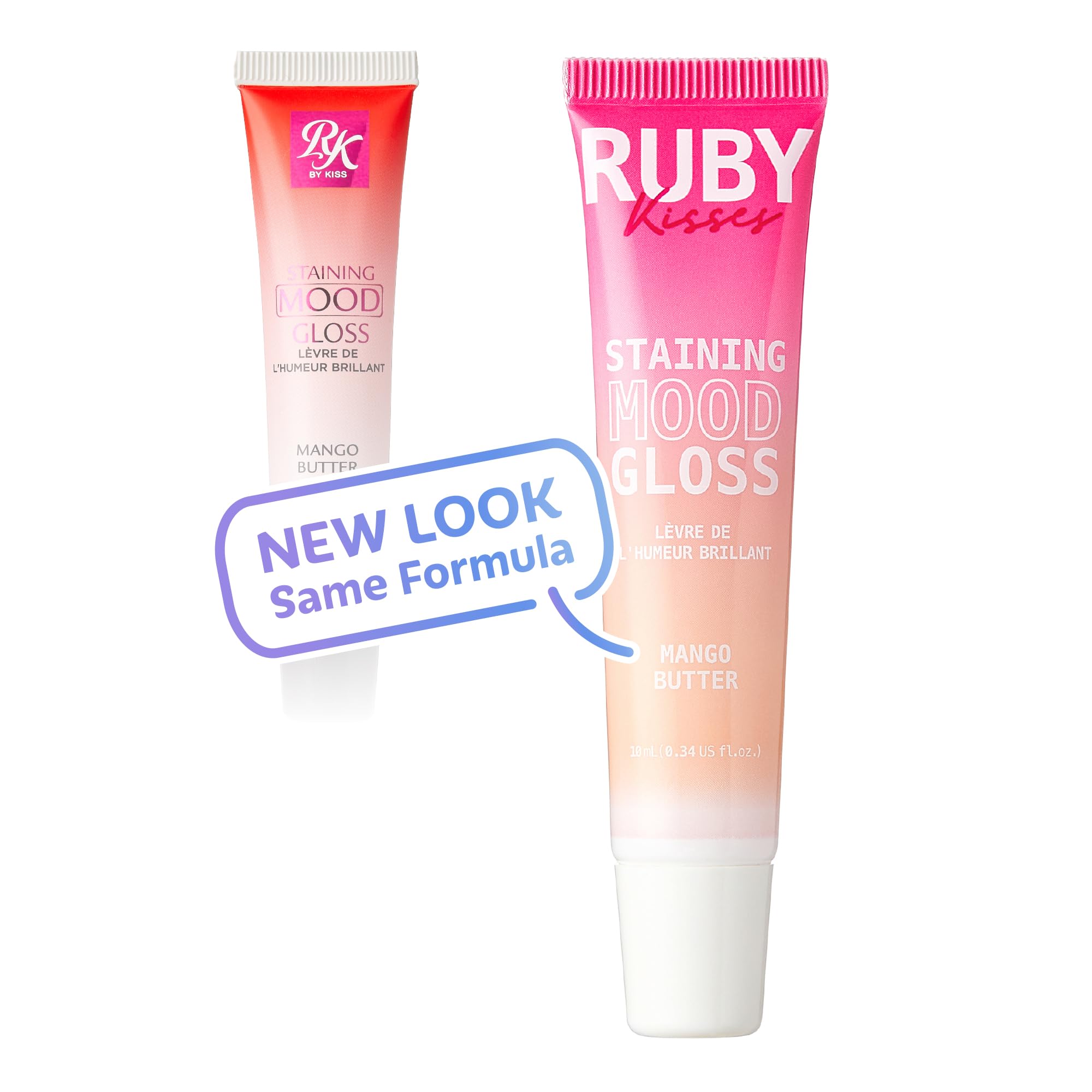 Ruby Kisses Empaque Tubo de 10 ml facilita retoques en cualquier lugar.