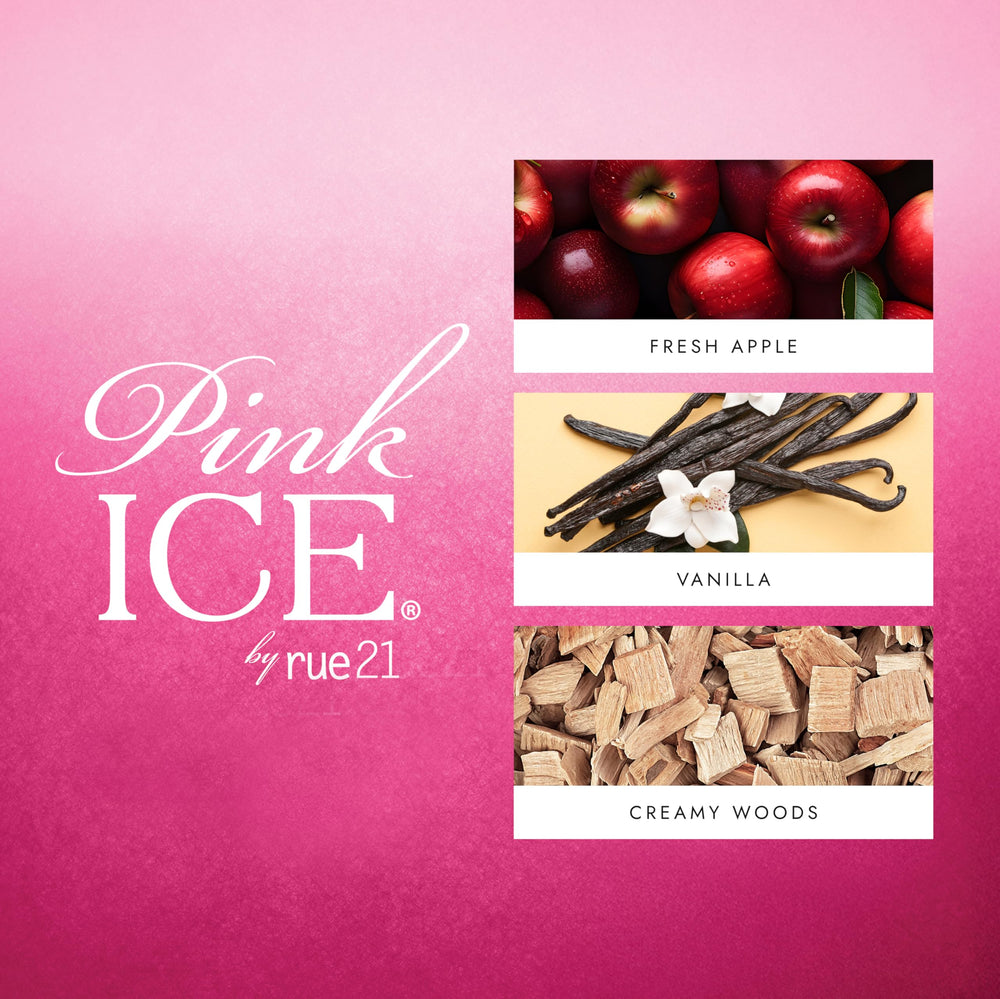 Rue 21 Pink Ice vanilla note closeup with creamy warmth.