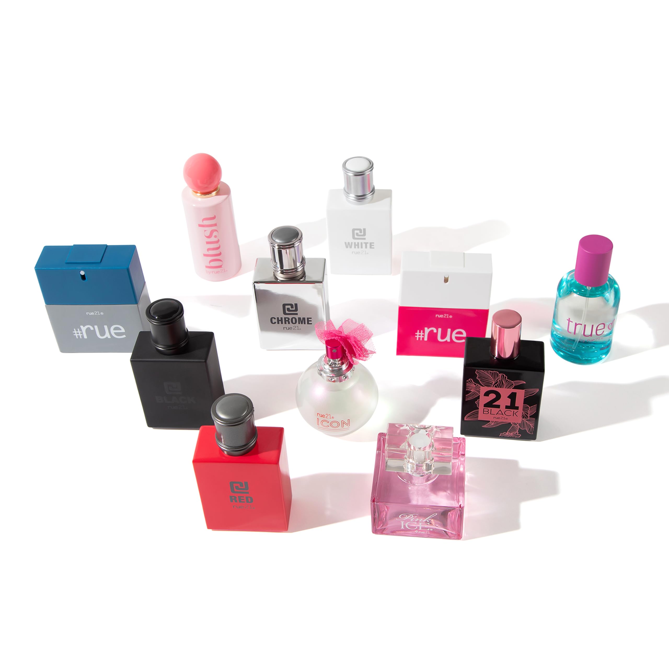 Rue 21 21 Black brand logo on packaging signals trusted style.