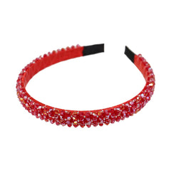 Ruihfas diadema con 4 hileras de cristales rojos, ideal para eventos