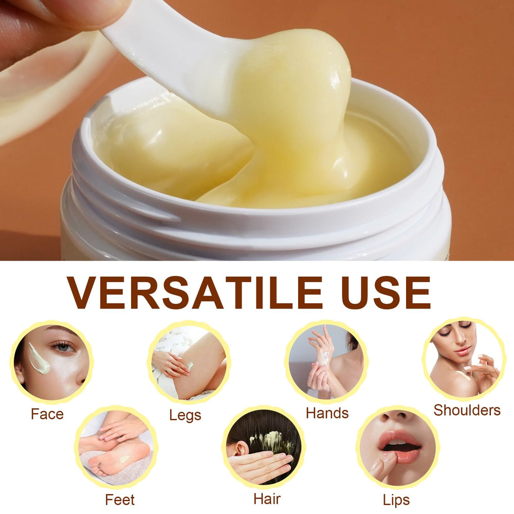Rulviou mantequilla cruda con vitaminas para nutrición de piel y cabello.