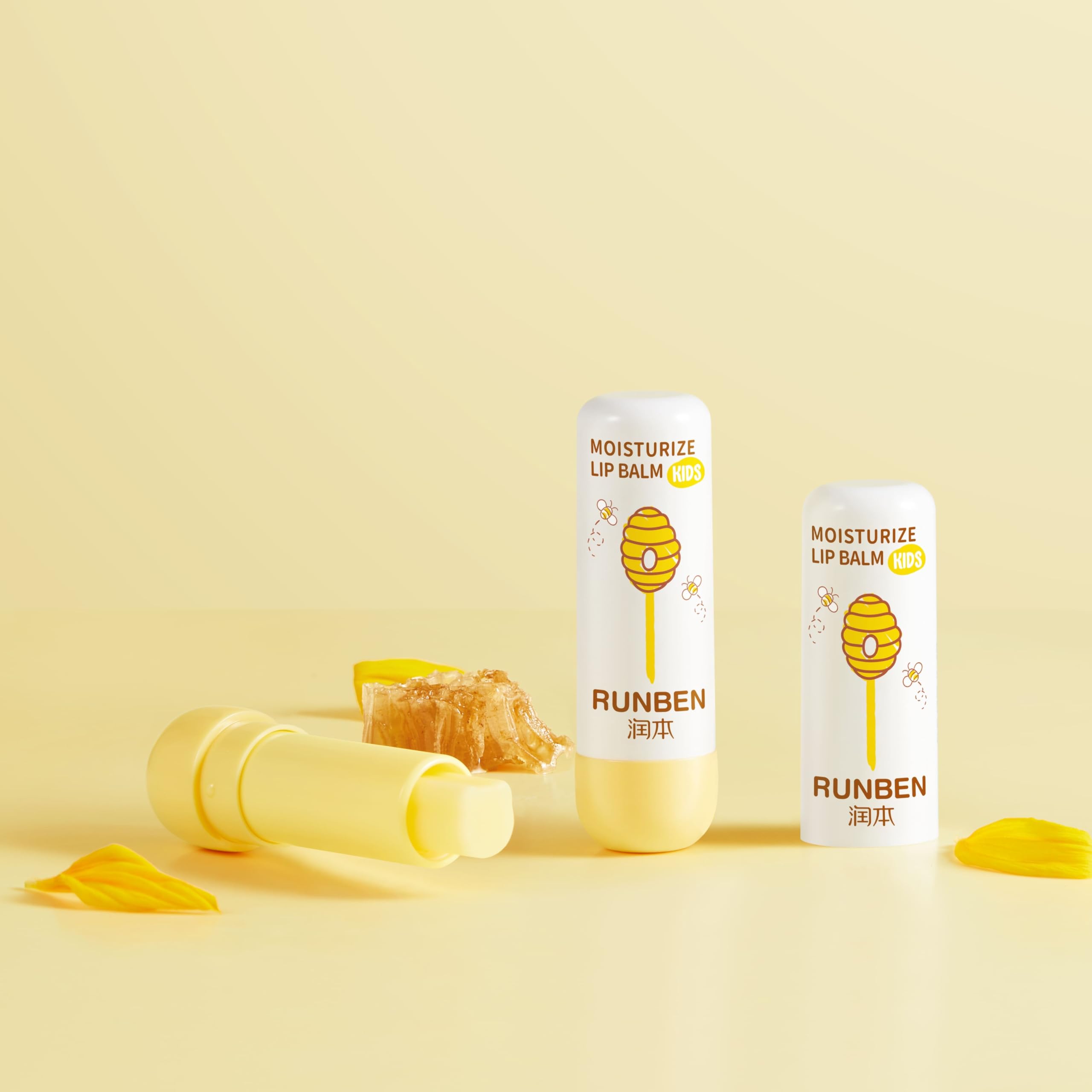 RUNBEN lip balm product shot indicating safety for babies