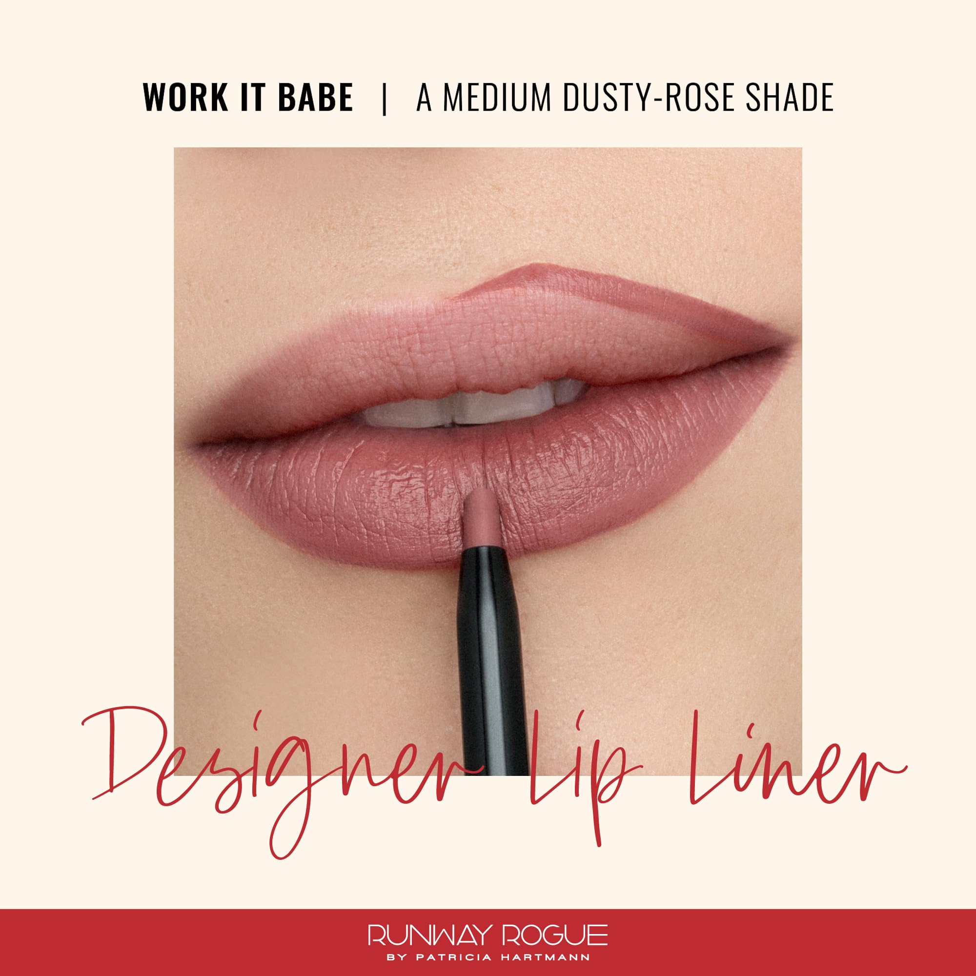 Runway Rogue delineador labial Work It Babe con acabado mate y pigmentación equilibrada.