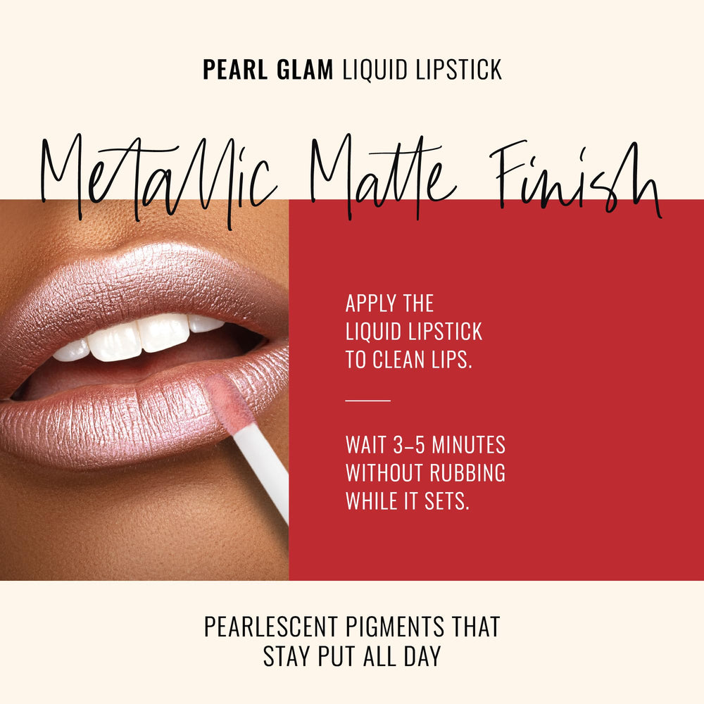 Runway Rogue Pearl Glam labial, durabilidad intensa tras el secado.