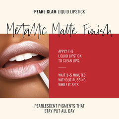 Runway Rogue Pearl Glam labial, durabilidad intensa tras el secado.