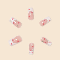 Uñas postizas RUPOFUZA con diseño francés, brillo duradero para fiestas y ocasiones especiales.