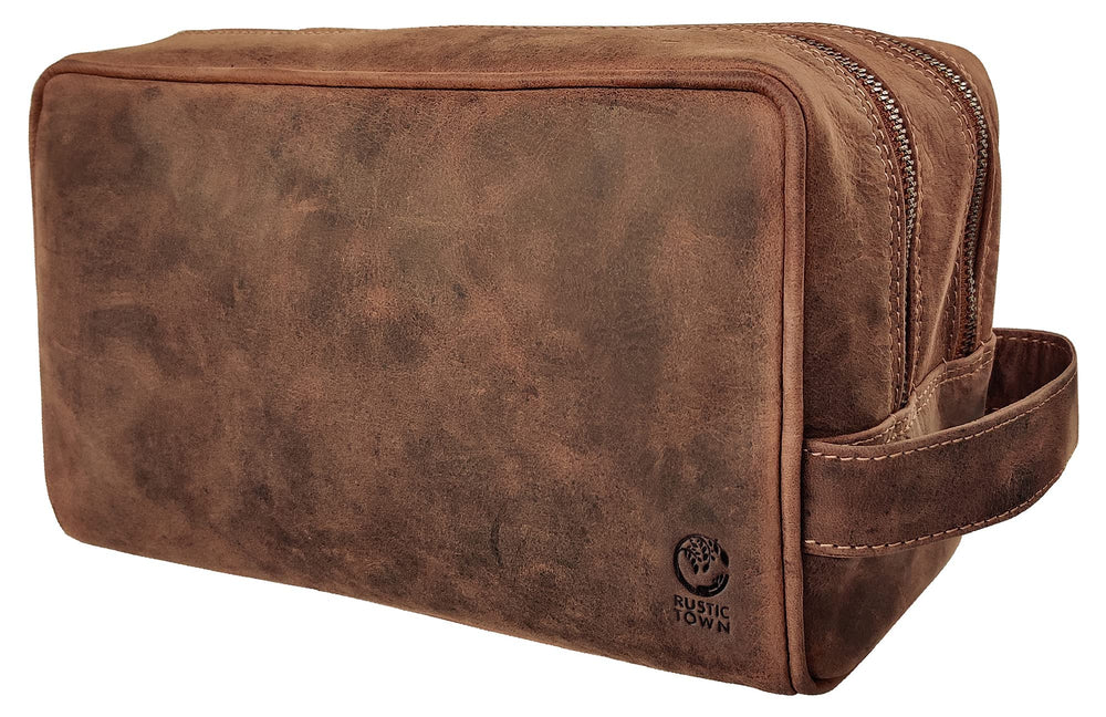 RUSTIC TOWN bolso exterior de cuero grano completo para viajes con estilo.