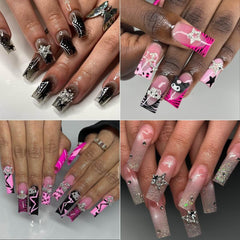 rythsans charms uñas Y2K cruces plateadas, añade elegancia y contraste.