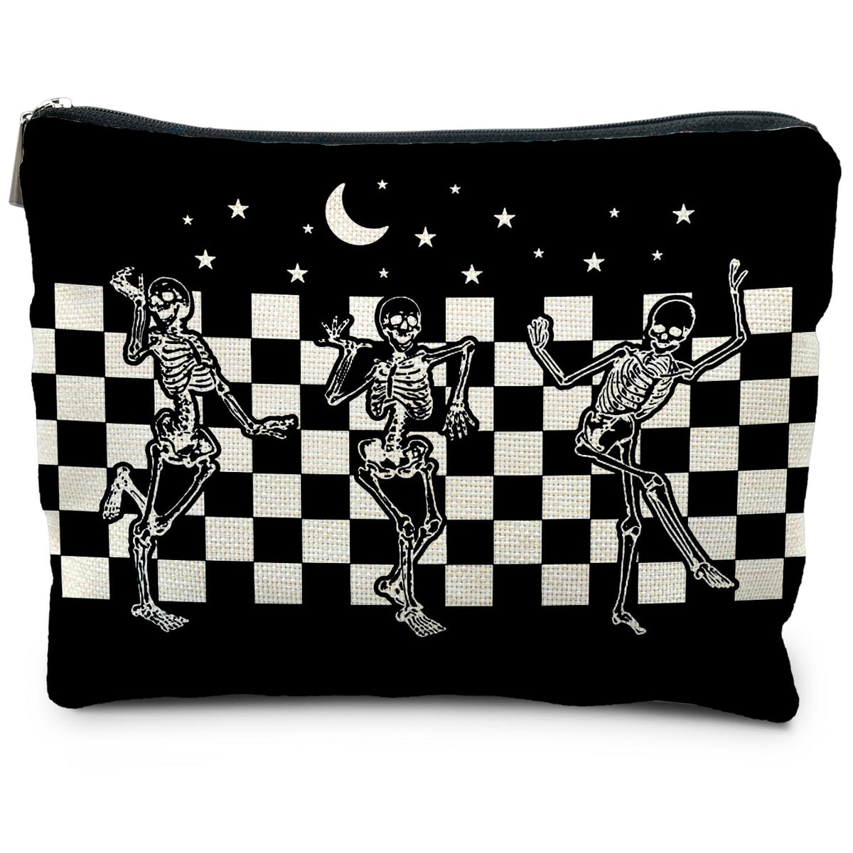 RYYCDOI bolso de maquillaje gótico, vista frontal elegante y práctica.