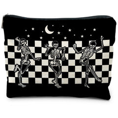 RYYCDOI bolso de maquillaje gótico, vista frontal elegante y práctica.