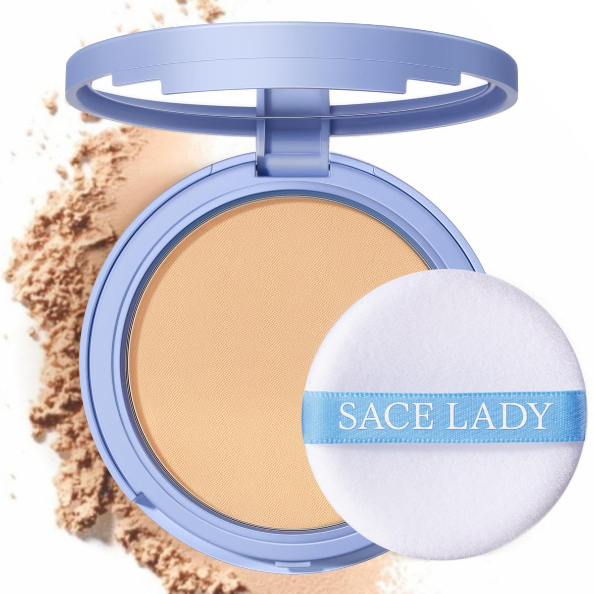 SACE LADY polvo compacto prensado para rostro con acabado mate y larga duración.