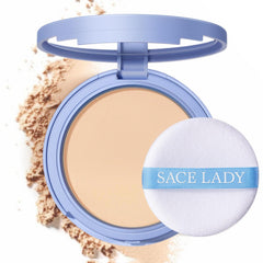 SACE LADY Polvo facial compacto: empaque y aplicación para un acabado mate suave.