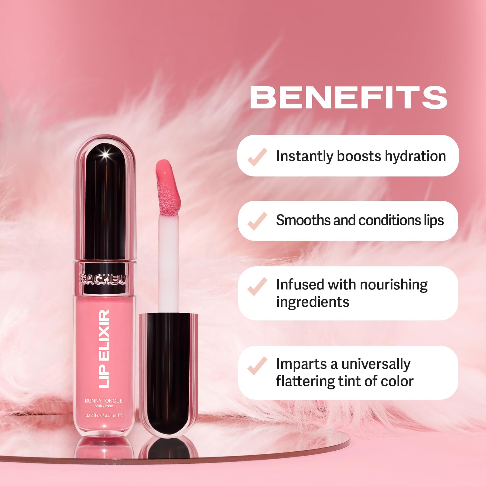 Sacheu Elixir de Labios: textura nutritiva que hidrata sin sensación grasa.