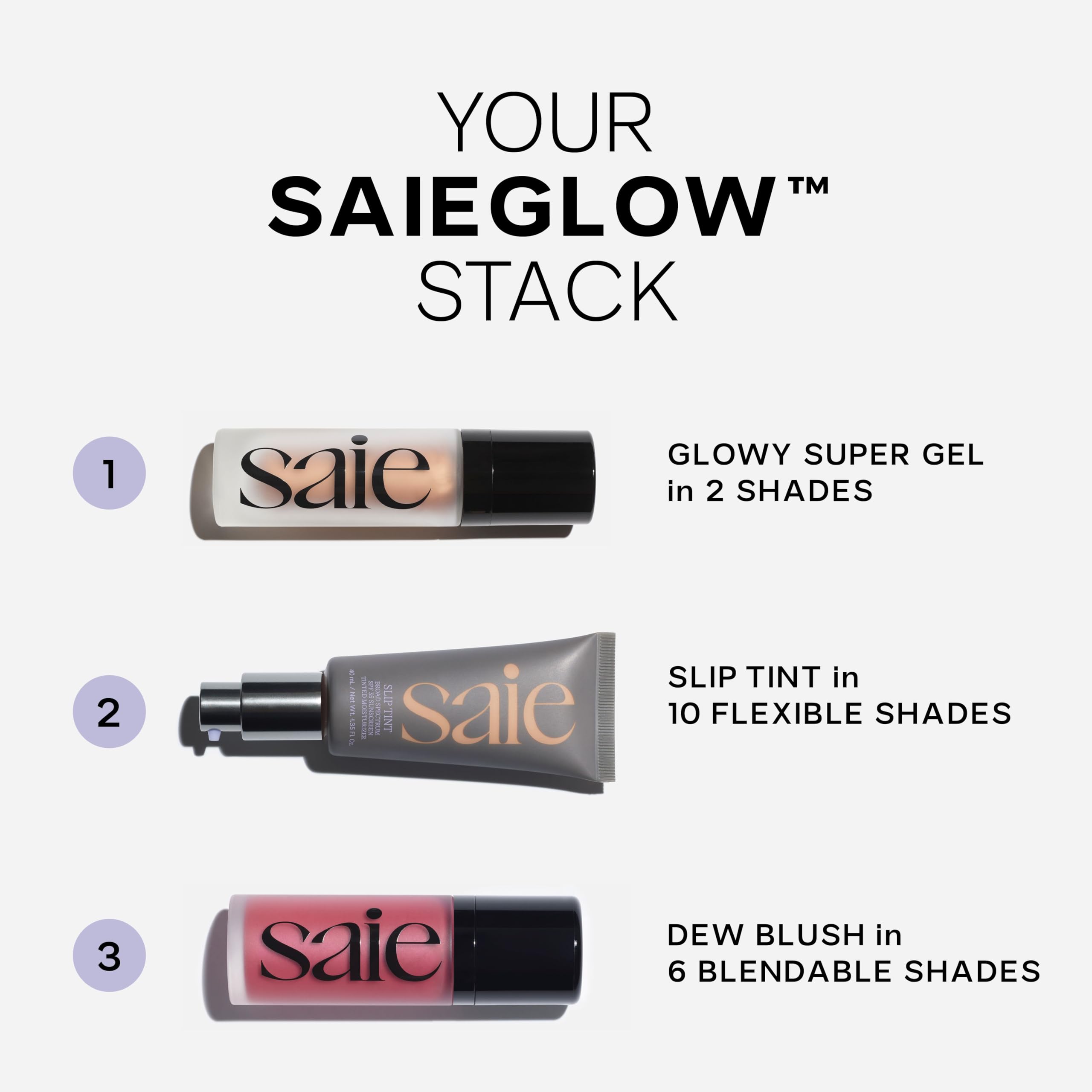 Saie Dew Liquid Blush tintura hidratante para un rubor duradero.