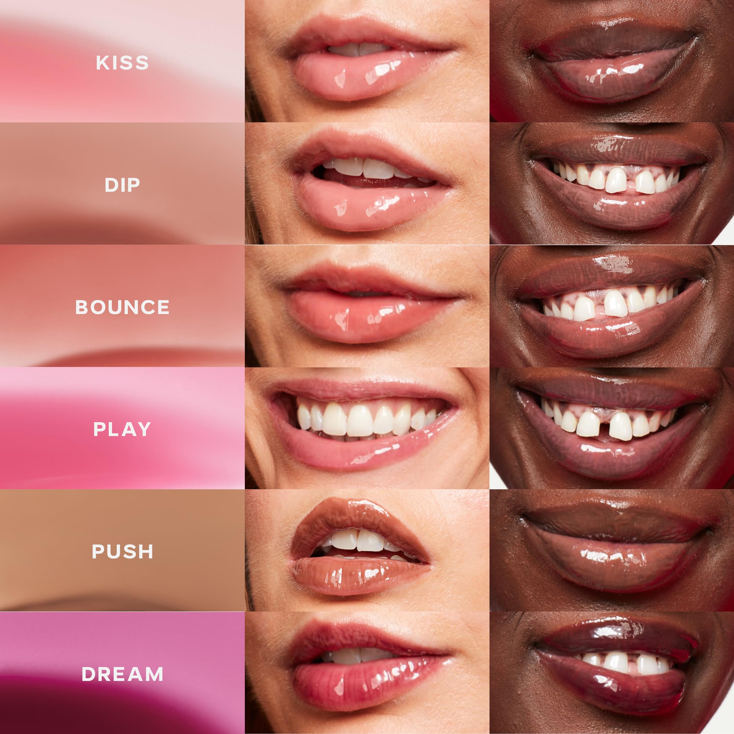 Saie Glossybounce lip oil hybrid texture feels cushiony on lips.