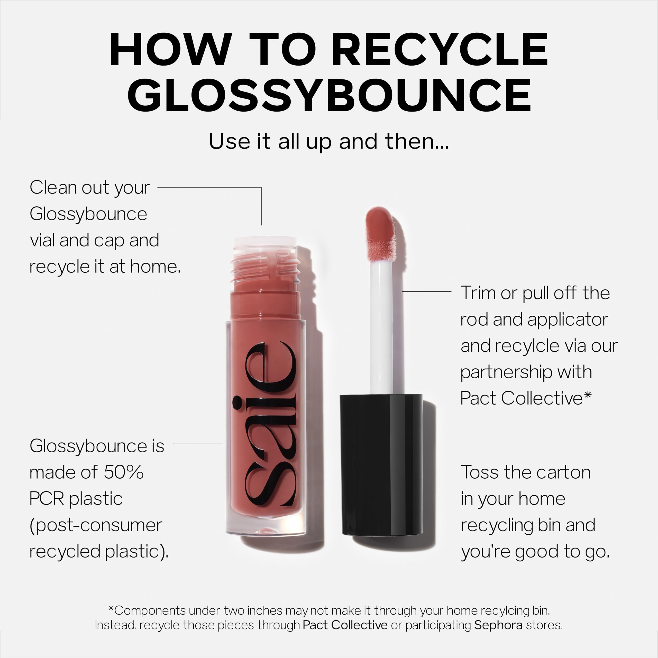 Saie GlossyBounce packaging and tube design for travel-friendly convenience.