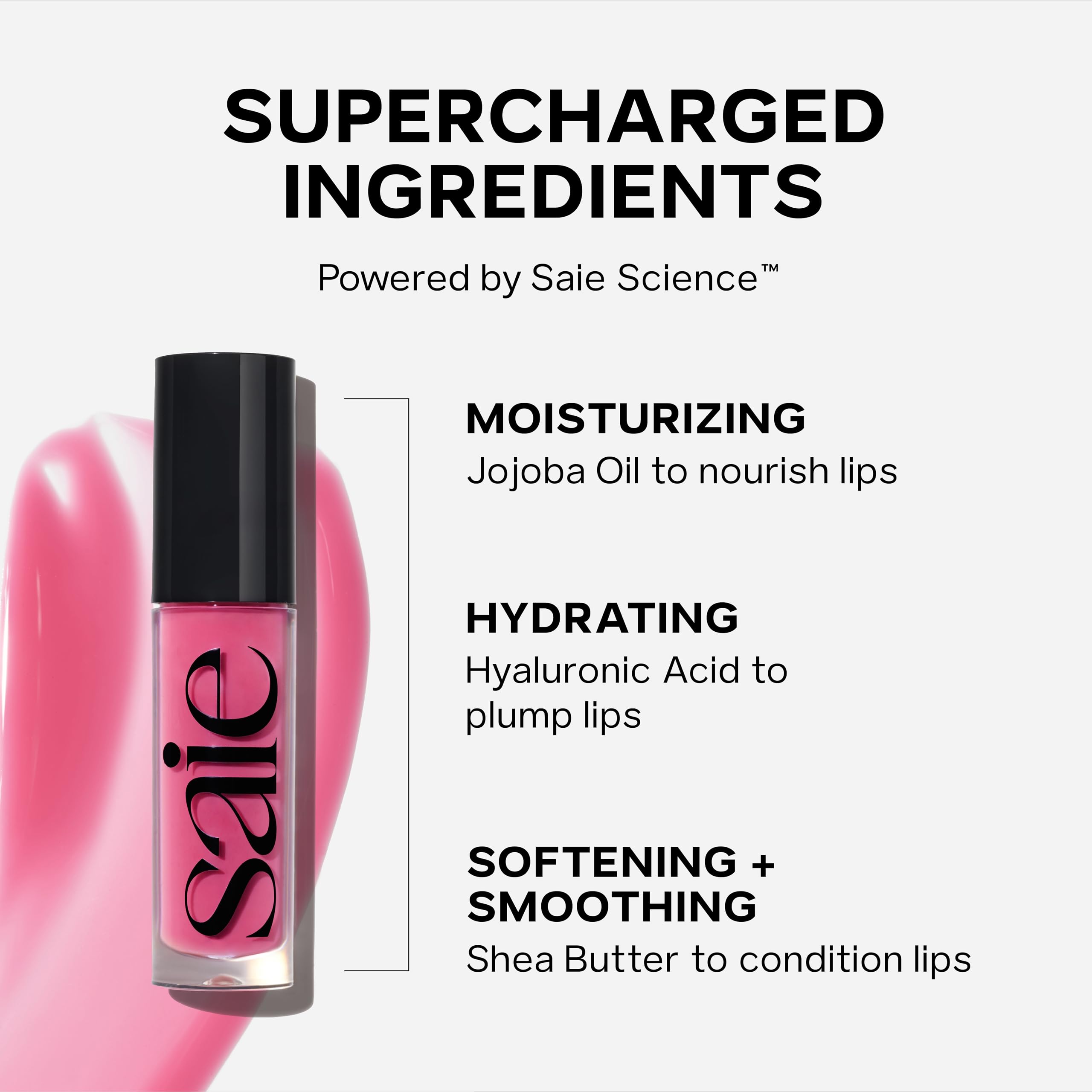 Saie Glossybounce packaging fits in your bag for on-the-go hydration