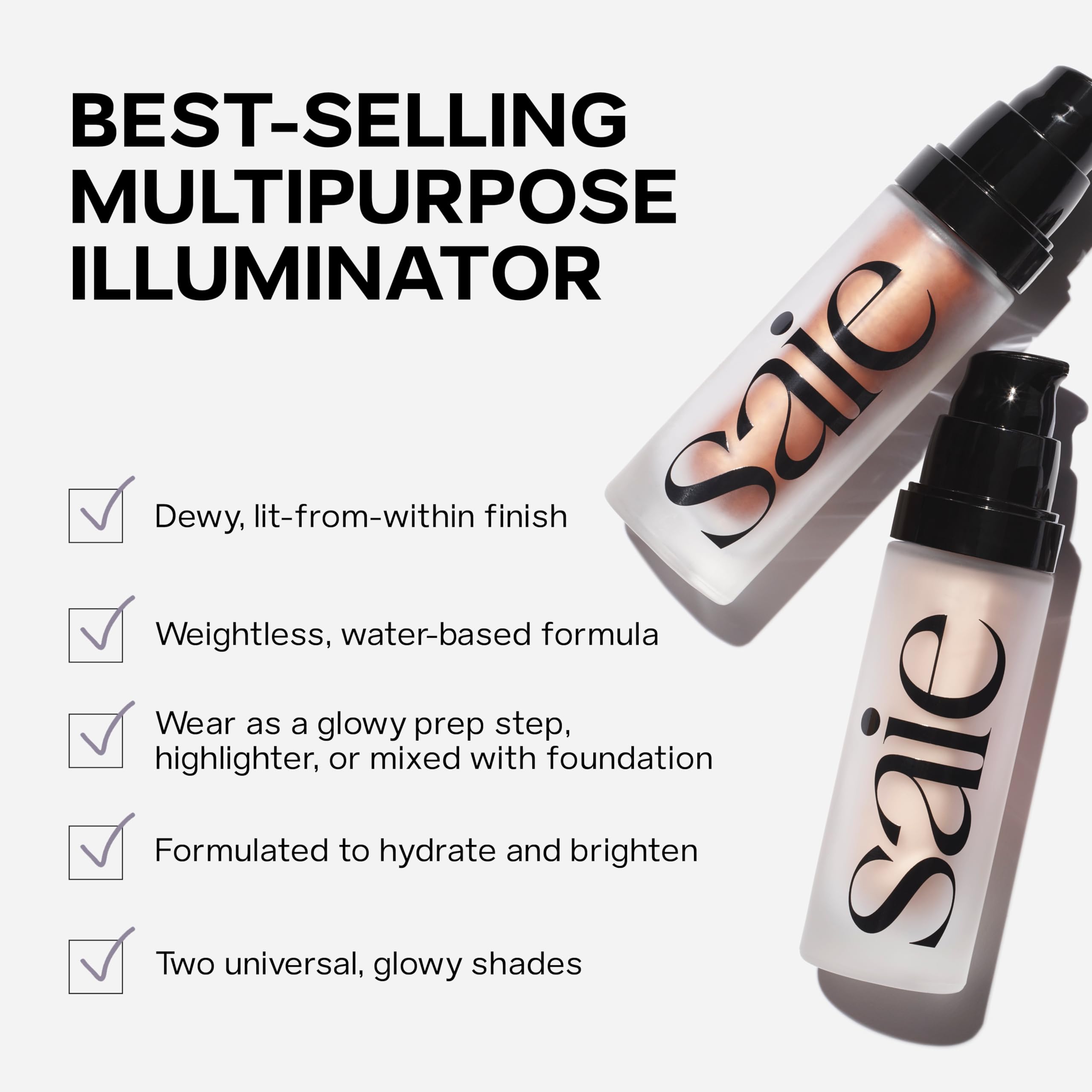 Saie Glowy Super Gel aplicada como iluminador final