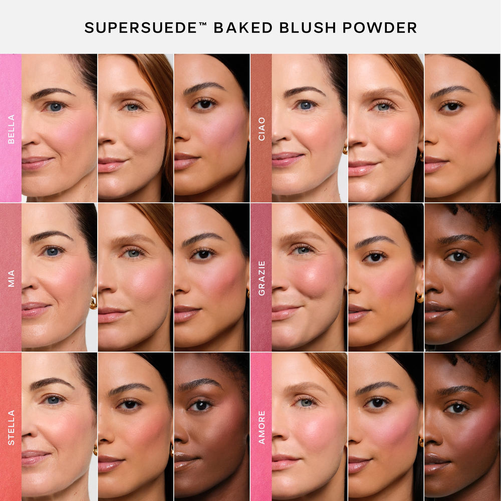 Saie SuperSuede Baked Blush acabado natural con difuminación suave