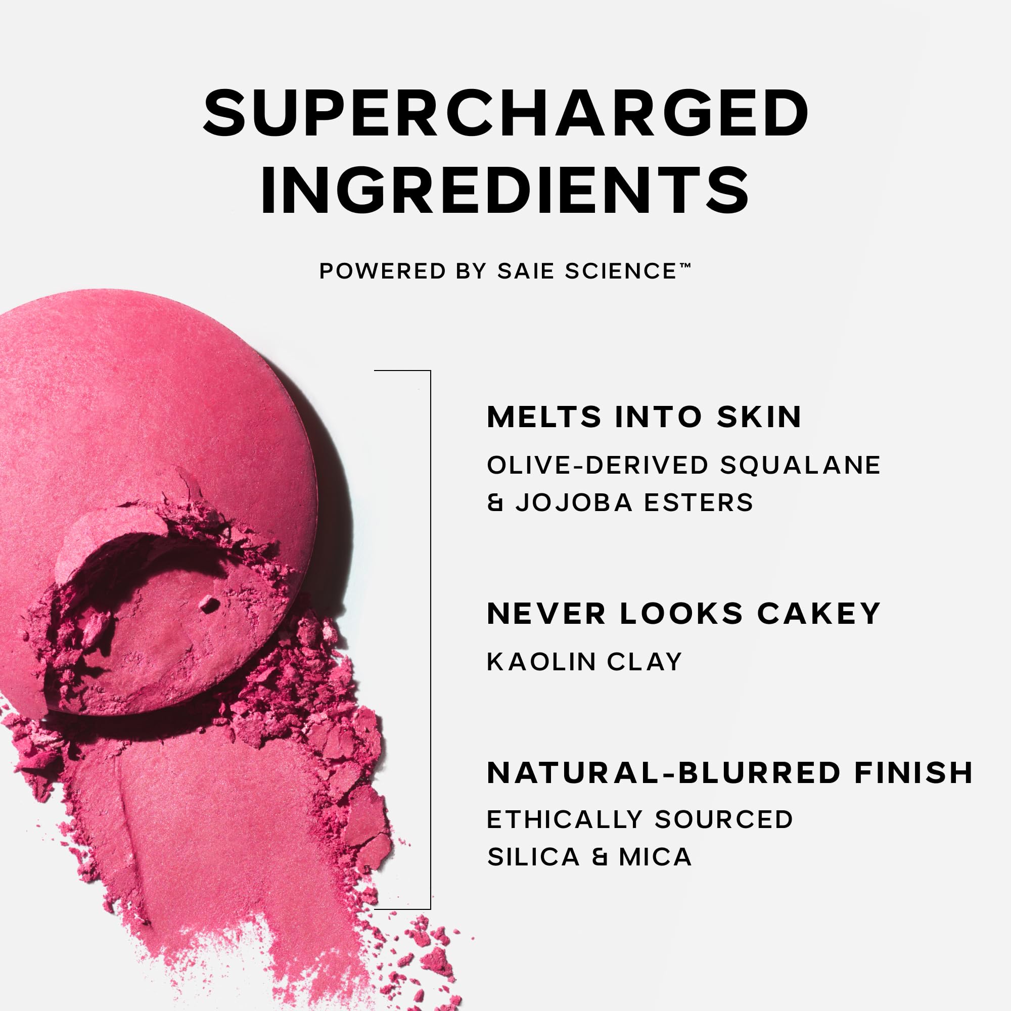 Saie SuperSuede Baked Blush efecto resplandor suave en la piel