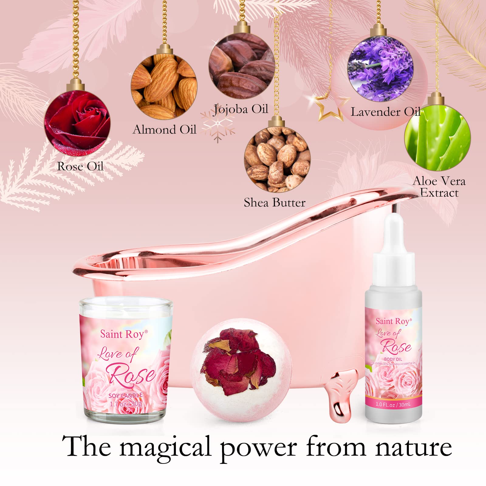 Saint Roy sales bano rosas añade aroma relajante y confort