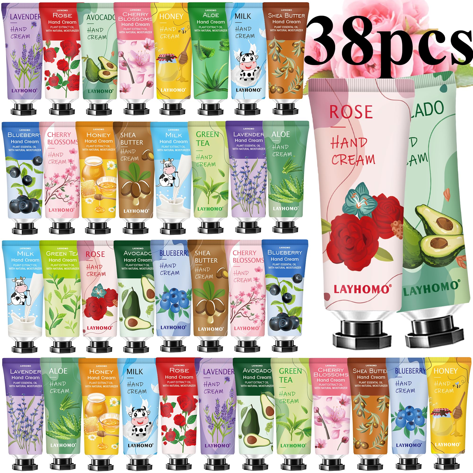 Sakose cremas de manos 38-pack frascos, regalo práctico para cuidar las manos