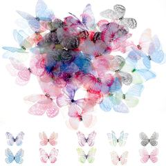 Salbsever mariposas para manualidades, set de 60 apliques 3D coloridos