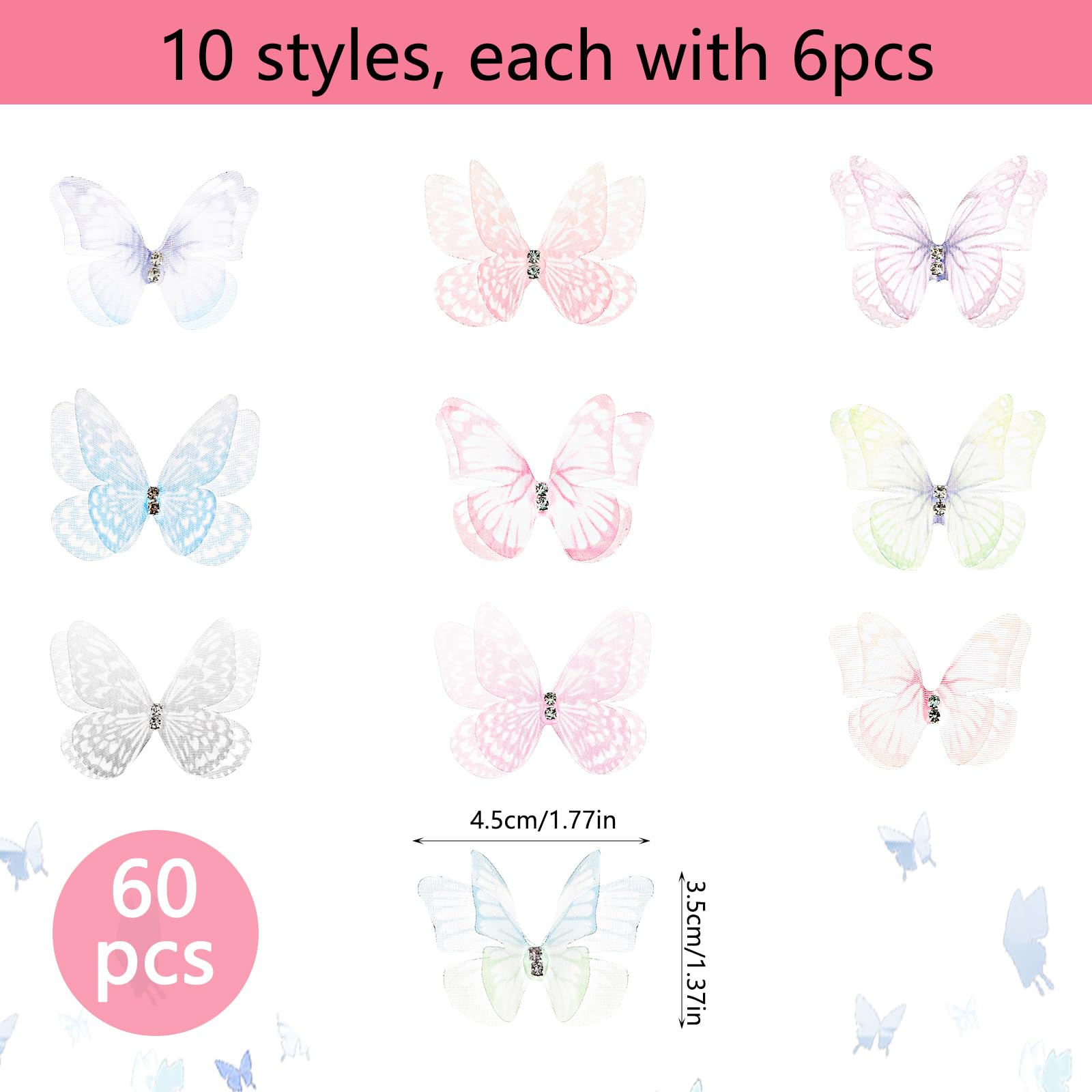 Mariposas de encaje 3D de doble capa para decoraciones realistas