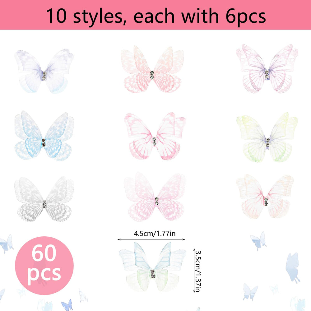 Mariposas de encaje 3D de doble capa para decoraciones realistas