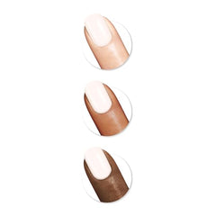 Uñas en rosa claro con Color Therapy para acabado luminoso y sutil.