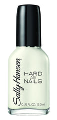 Sally Hansen Hard As Nails Color, acercamiento a la botella, esmalte con brillo y protección contra astillado.