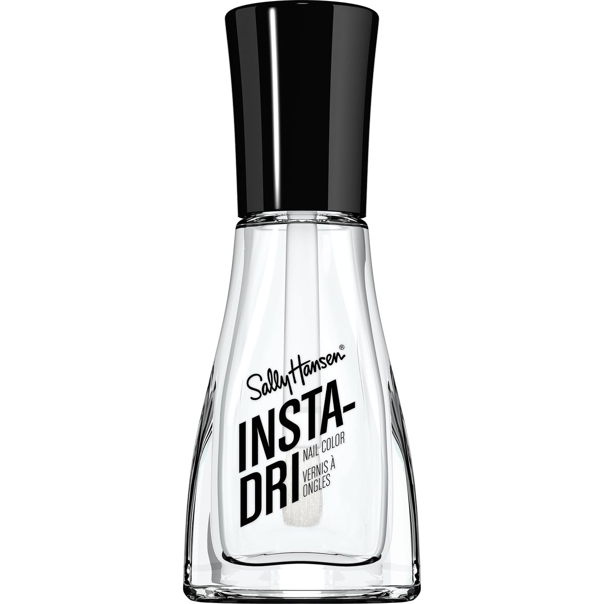 Sally Hansen Insta-Dri muestra el bote de color para un acabado rápido y duradero en uñas